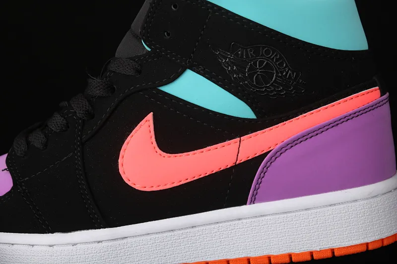 All categories Air Jordan Jordan series basketball shoes Air Jordan 1 Mid Air Jordan 1 Mid AJ1 Joe 1 Candy Yuanyang 3M reflective color matching basketball shoes 554724-083